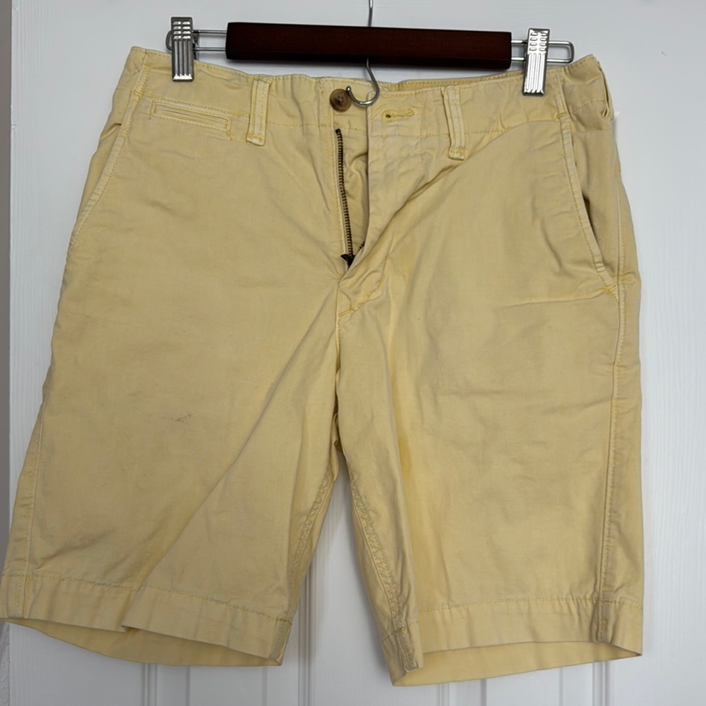 Tan Flat Front Casual Shorts